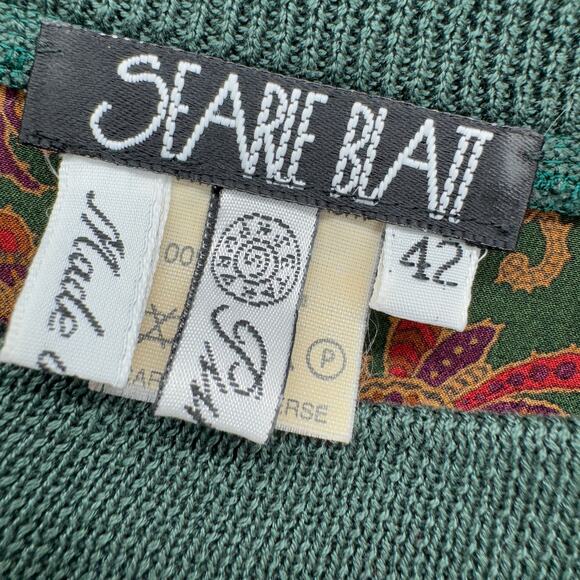 Searle Blatt Blouse Womens Medium 42 Silk Floral Paisley Made in Italy Vintage - Picture 2 of 8